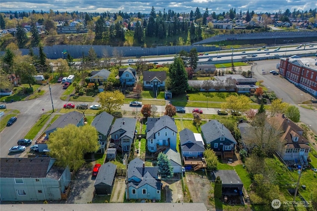 drone / aerial view with a residential view