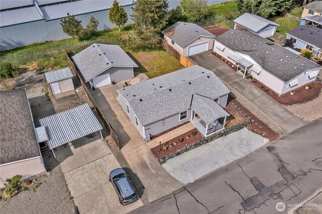 aerial perspective of suburban area