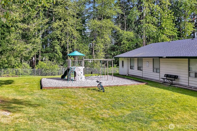 view of yard featuring a playground