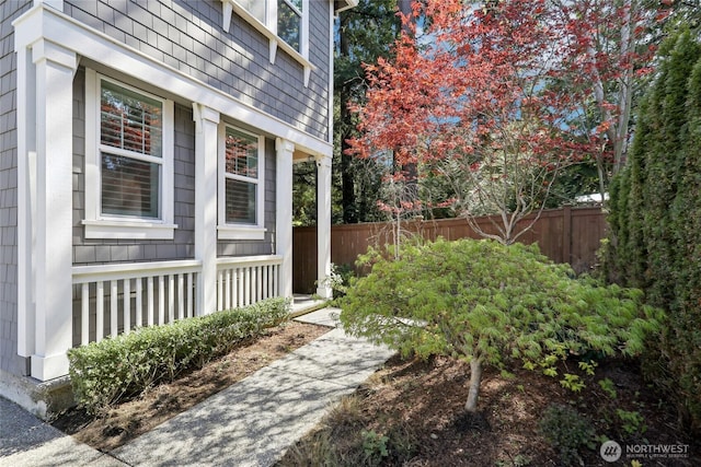 view of yard with fence