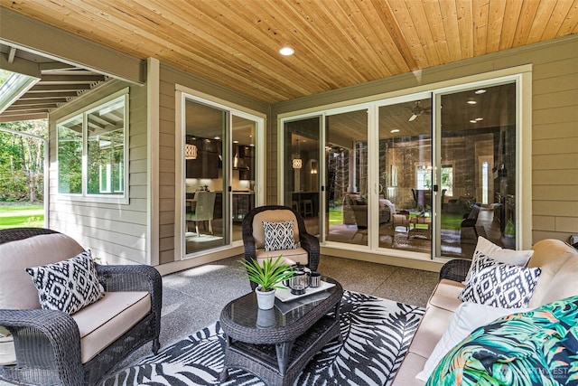 exterior space featuring outdoor lounge area