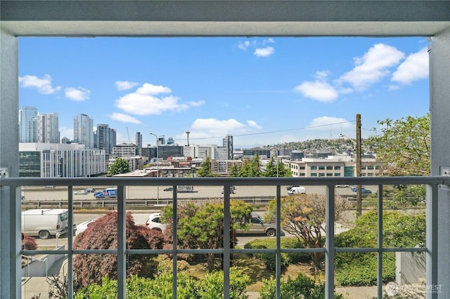 balcony with a city view