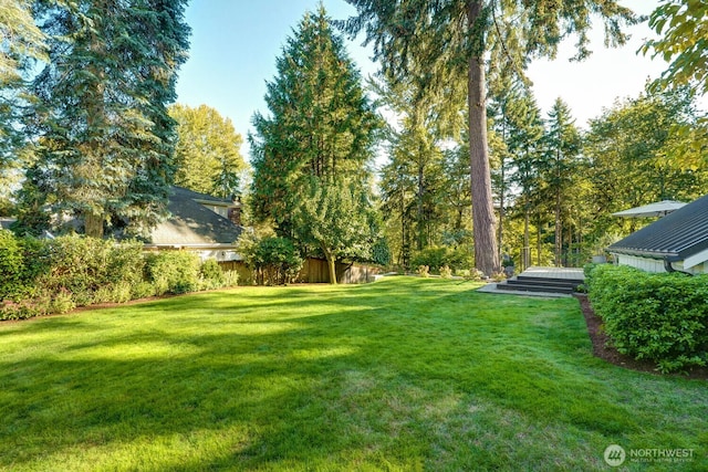 view of yard featuring fence