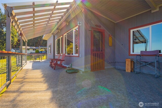 71 E Mountain Dr, Grapeview, WA 98546 - view of patio / terrace with a pergola