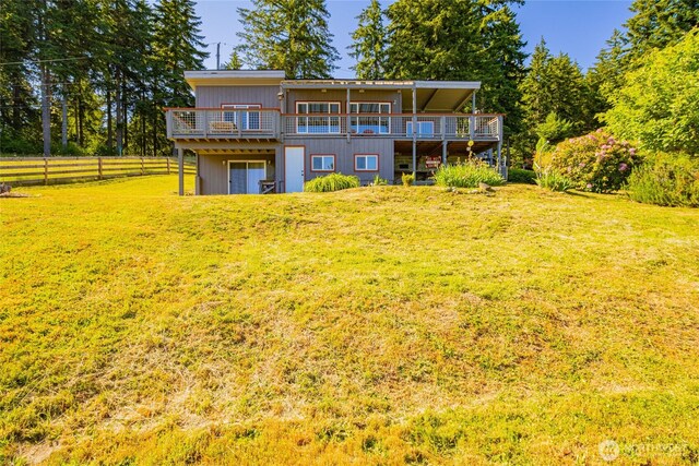 71 E Mountain Dr, Grapeview, WA 98546 - back of house featuring a wooden deck