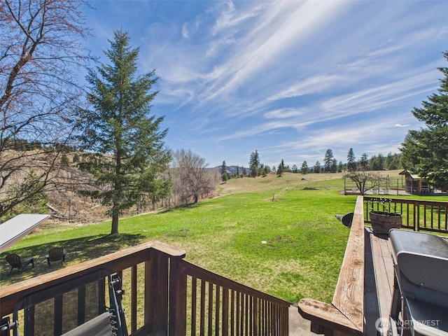 view of yard with a rural view