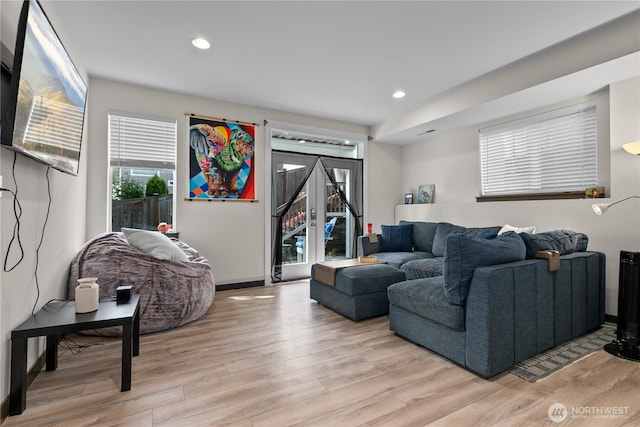 17431 3rd Ave SE, Bothell, WA 98012 - living area with light wood-style flooring, recessed lighting, and baseboards