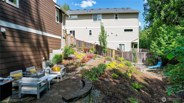17431 3rd Ave SE, Bothell, WA 98012 - rear view of property featuring a patio, a fenced backyard, and outdoor lounge area