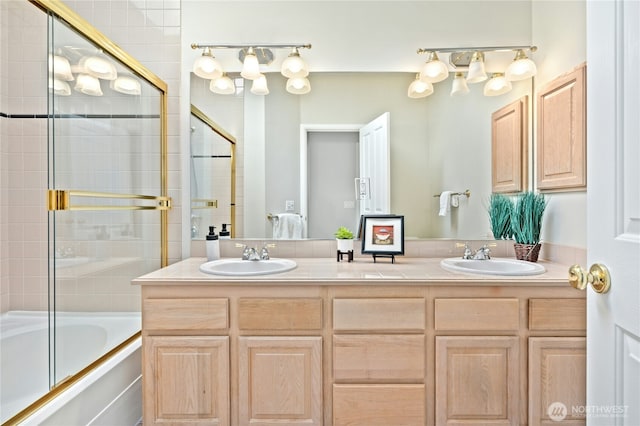 9821 NE Riverbend Dr Unit C102, Bothell, WA 98011 - bathroom featuring double vanity and tiled shower / bath combo