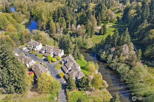 9821 NE Riverbend Dr Unit C102, Bothell, WA 98011 - aerial perspective of suburban area featuring a nearby body of water