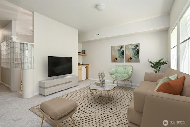 9821 NE Riverbend Dr Unit C102, Bothell, WA 98011 - living area with light colored carpet and baseboards
