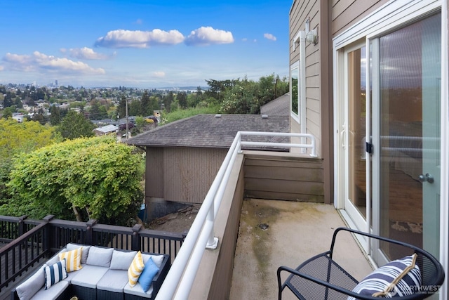 balcony with an outdoor hangout area