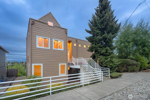 view of contemporary home