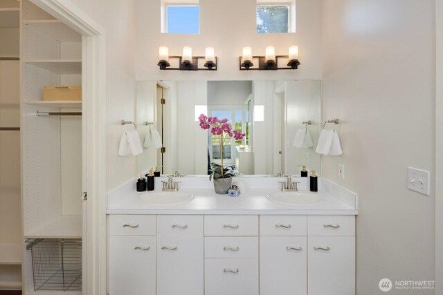 full bathroom with double vanity