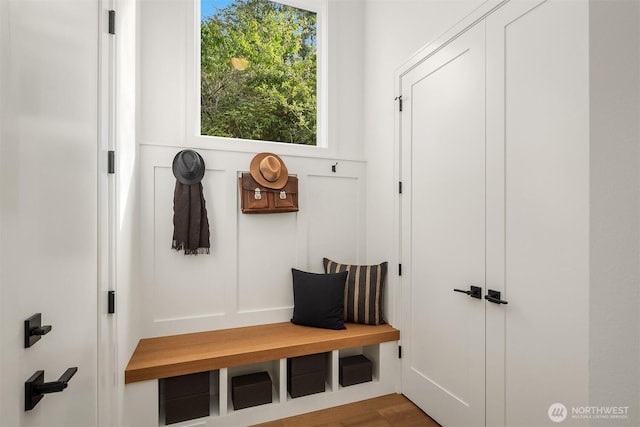 mudroom featuring wood finished floors