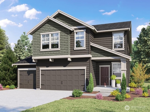 craftsman house with a garage and driveway