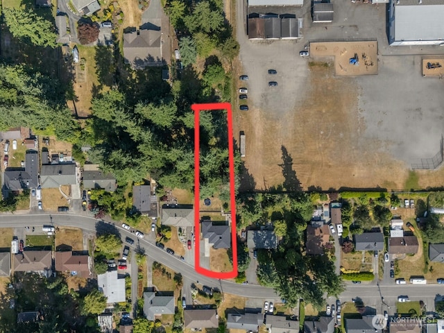 4913 W View Dr, Everett, WA 98203 - aerial view of residential area with property parcel outlined