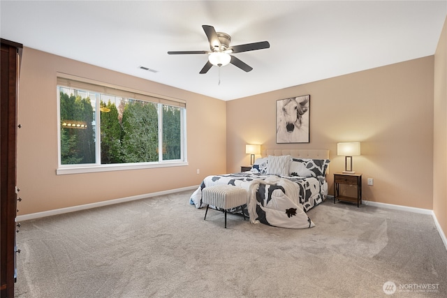 2202 NE 140th St Lot 44, Vancouver, WA 98686 - carpeted bedroom featuring baseboards, visible vents, and a ceiling fan