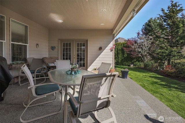 4404 Landmark Dr, Mount Vernon, WA 98274 - view of patio / terrace featuring outdoor dining area and french doors