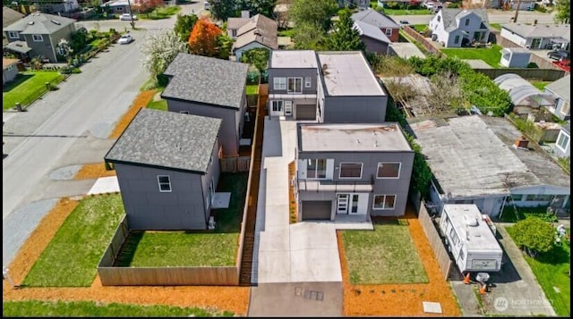 aerial view with a residential view