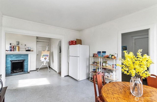 3512 Grand Ave, Everett, WA 98201 - dining area with a tile fireplace and crown molding