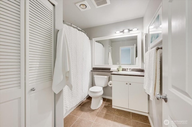 3116 164th St SW Unit 2101, Lynnwood, WA 98087 - full bathroom featuring tile patterned flooring, vanity, toilet, and a closet