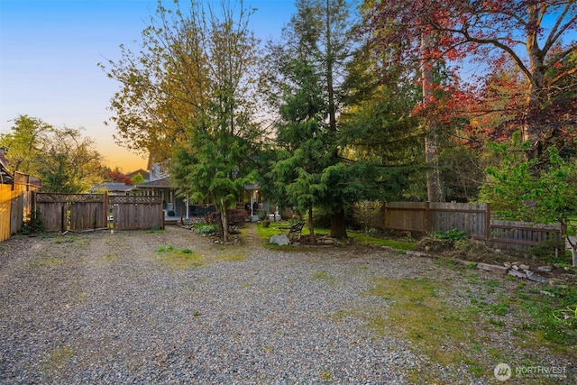 view of yard featuring fence