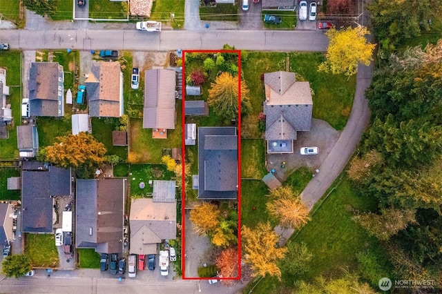 drone / aerial view featuring a residential view