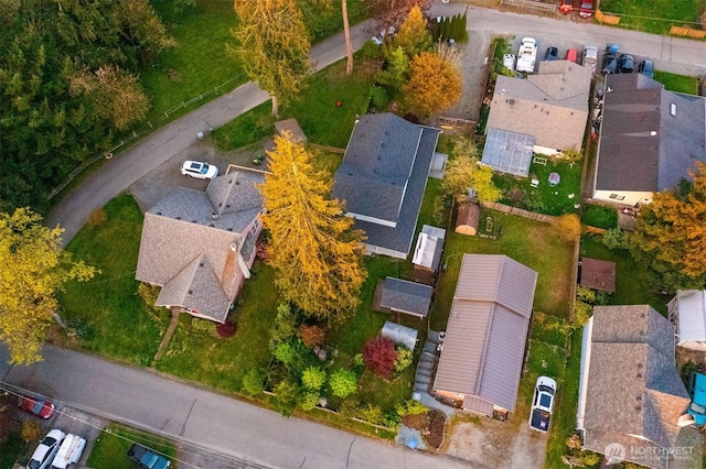 aerial view with a residential view