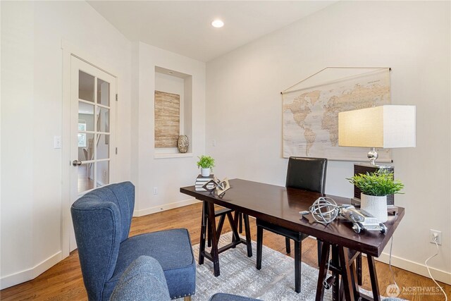 10788 243rd Ave NE, Redmond, WA 98053 - office featuring baseboards, wood finished floors, and recessed lighting