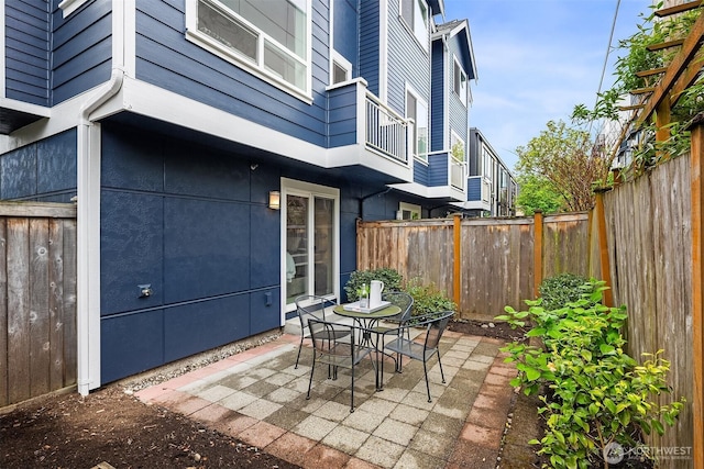 view of patio with a fenced backyard