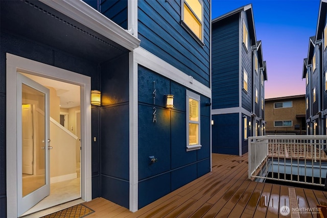 view of deck at dusk