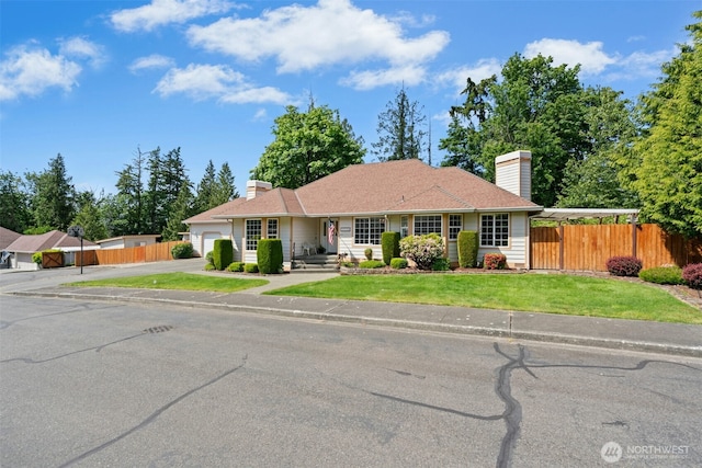 10116 SE 188th St, Renton, WA 98055 - single story home with a chimney, driveway, and a garage
