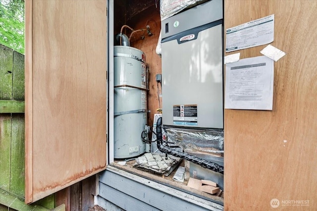 detailed view of secured water heater