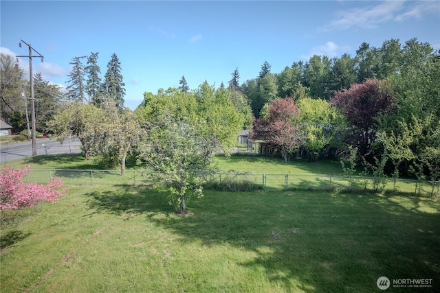 view of yard with fence