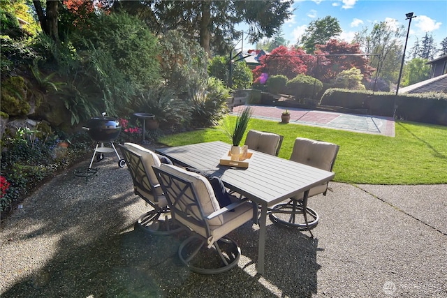 view of patio / terrace featuring outdoor dining area and area for grilling