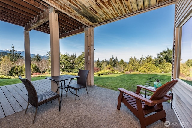 1573 Doe Run Rd, Sequim, WA 98382 - view of patio with a deck with mountain view