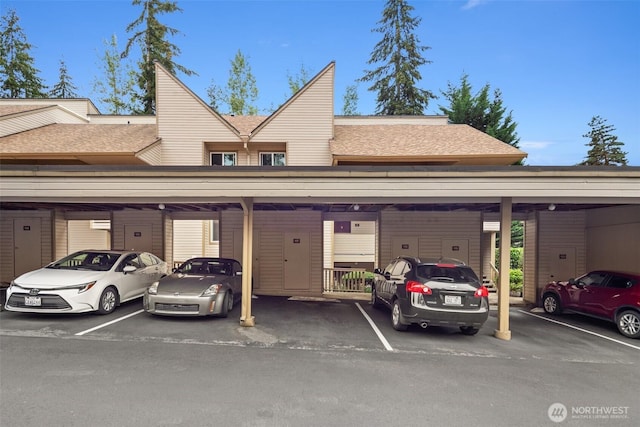 view of covered parking lot