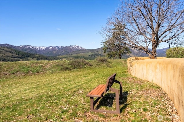 exterior space featuring a mountain view