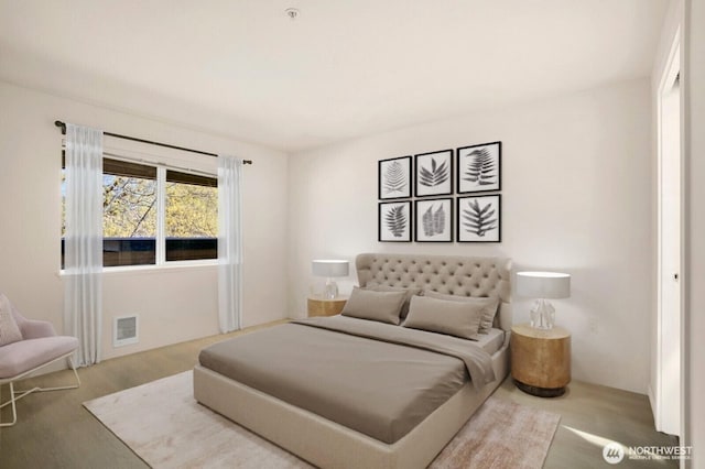 bedroom with visible vents