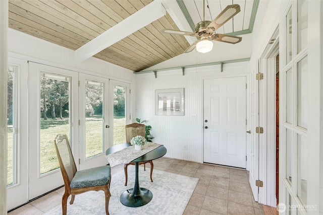 1506 163rd Pl, Long Beach, WA 98631 - sunroom with beamed ceiling and french doors