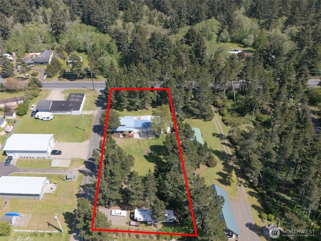 1506 163rd Pl, Long Beach, WA 98631 - birds eye view of property featuring a forest view