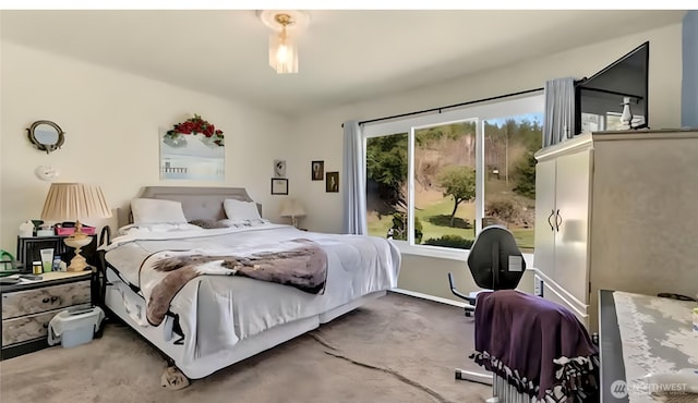 bedroom featuring carpet