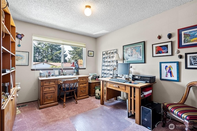 1123 N Whitman, Tacoma, WA 98406 - office featuring a textured ceiling, visible vents, and light carpet
