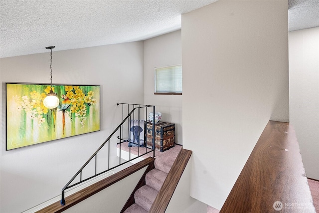 1123 N Whitman, Tacoma, WA 98406 - staircase with a textured ceiling