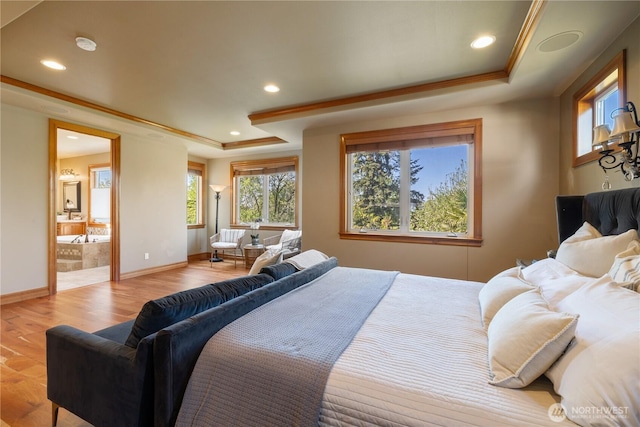 8131 116th Ave NE, Kirkland, WA 98033 - bedroom featuring recessed lighting, a tray ceiling, and multiple windows