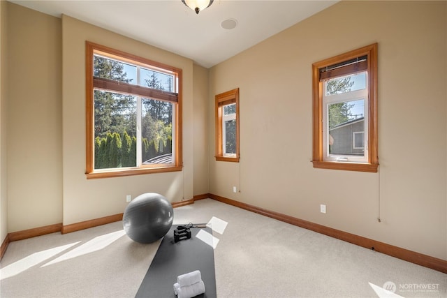 8131 116th Ave NE, Kirkland, WA 98033 - workout room featuring baseboards and light carpet