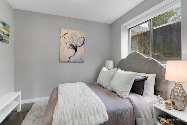 bedroom with baseboards