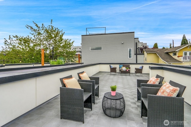 view of patio / terrace featuring an outdoor living space