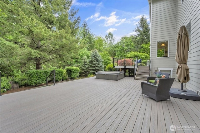 19017 5th St E, Lake Tapps, WA 98391 - wooden terrace featuring stairway